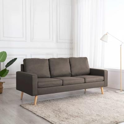 Emaga vidaxl 3-osobowa sofa, kolor taupe, tapicerowana tkaniną
