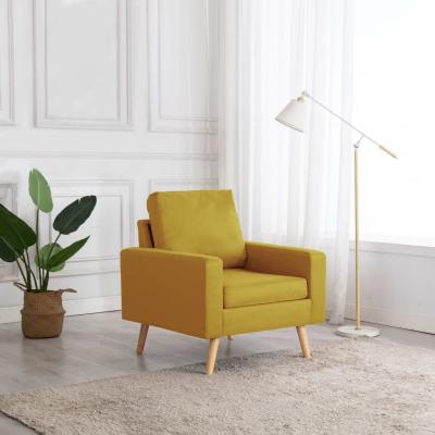 Emaga vidaxl fotel, żółty, tapicerowany tkaniną