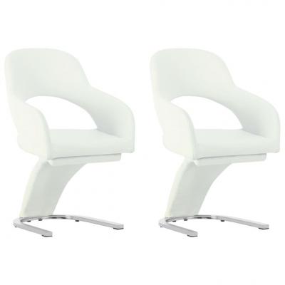Emaga vidaxl krzesła stołowe, 2 szt., białe, sztuczna skóra