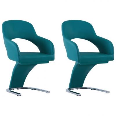 Emaga vidaxl krzesła stołowe, 2 szt., niebieskie, sztuczna skóra