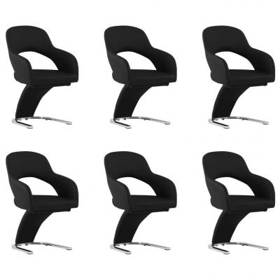 Emaga vidaxl krzesła stołowe, 6 szt., czarne, sztuczna skóra