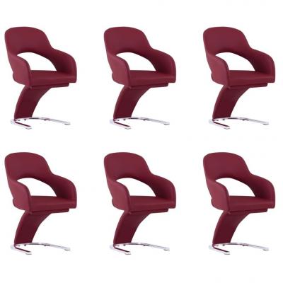 Emaga vidaxl krzesła stołowe, 6 szt., winna czerwień, sztuczna skóra