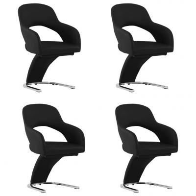 Emaga vidaxl krzesła stołowe, 4 szt., czarne, sztuczna skóra