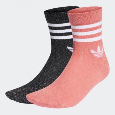 Full-glitter mid-cut socks 2 pairs