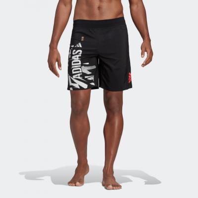 Classic length graphic board shorts
