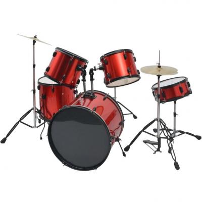 Emaga vidaxl kompletna perkusja w kolorze czerwonym