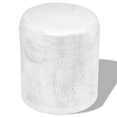 Emaga vidaxl stolik kawowy/stołek z młotkowanego aluminium, kolor srebrny