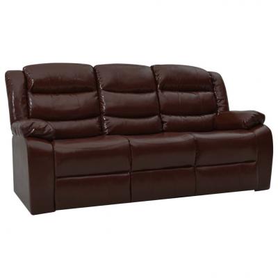 Emaga vidaxl 3-osobowa sofa rozkładana, brązowa, sztuczna skóra