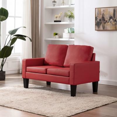Emaga vidaxl 2-osobowa sofa, czerwona, sztuczna skóra