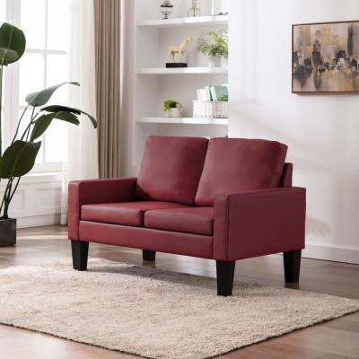 Emaga vidaxl 2-osobowa sofa, winna czerwień, sztuczna skóra