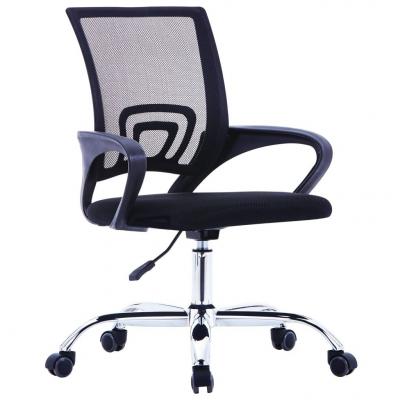 Emaga vidaxl krzesło biurowe z siatkowym oparciem, czarne, tkanina