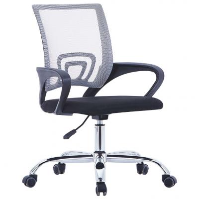 Emaga vidaxl krzesło biurowe z siatkowym oparciem, szare, tkanina