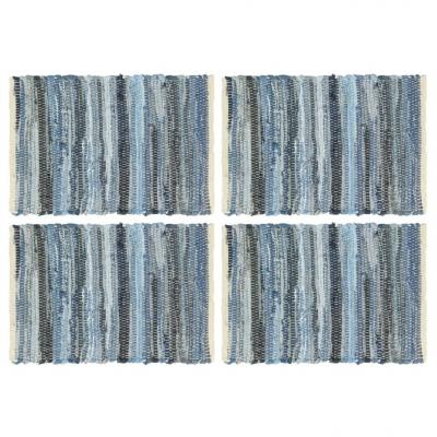 Emaga vidaxl maty na stół, 4 szt, chindi, niebieski dżins, 30x45 cm, bawełna