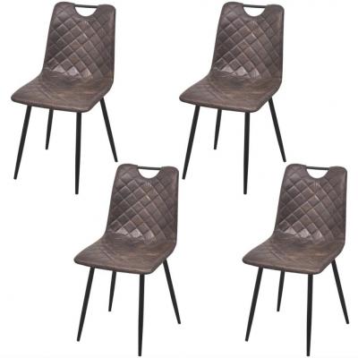 Emaga vidaxl krzesła stołowe, 4 szt., ciemnobrązowe, sztuczna skóra
