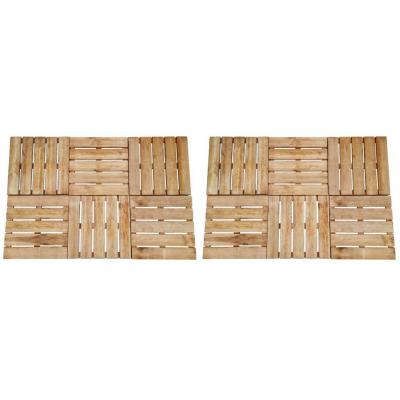 Emaga vidaxl płytki tarasowe, 12 szt., 50 x 50 cm, drewno, brązowe