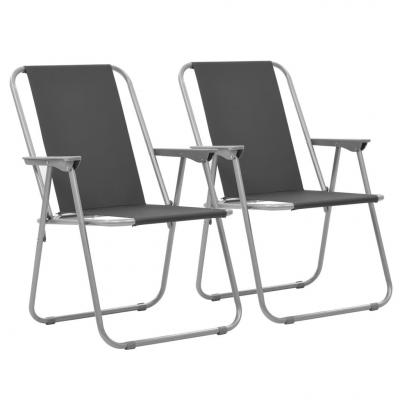 Emaga vidaxl składane krzesła turystyczne, 2 szt., 52 x 59 x 80 cm, szare