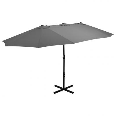 Emaga vidaxl parasol ogrodowy na słupku aluminiowym, 460x270 cm, antracytowy