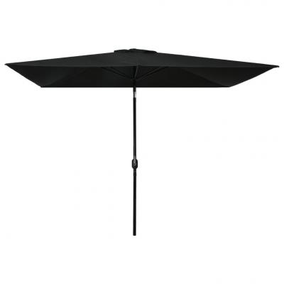 Emaga vidaxl parasol ogrodowy na metalowym słupku, 300 x 200 cm, czarny