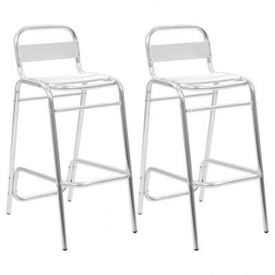 Emaga vidaxl krzesła barowe układane w stos, 2 szt., aluminium