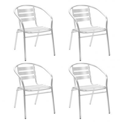 Emaga vidaxl krzesła ogrodowe, sztaplowane, 4 szt., aluminium