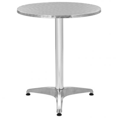 Emaga vidaxl stół ogrodowy, srebrny, 60x70 cm, aluminiowy