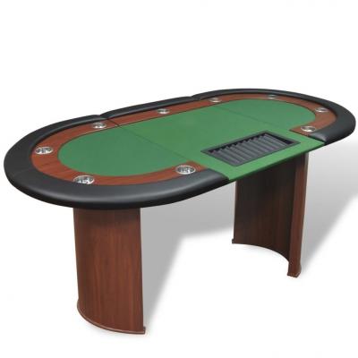 Emaga vidaxl stół do pokera dla 10 graczy z tacą na żetony, zielony