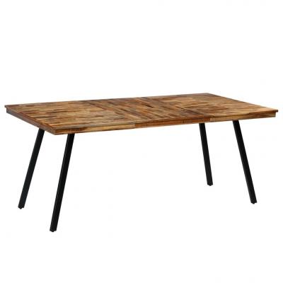 Emaga vidaxl stół do jadalni, odzyskane drewno tekowe i stal, 180x90x76 cm