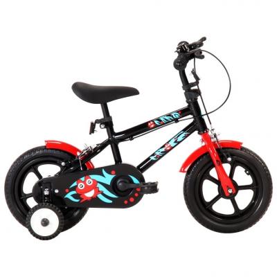 Emaga vidaxl rower dla dzieci, 12 cali, czarno-czerwony