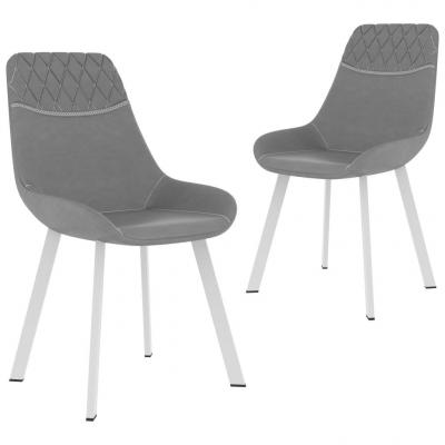 Emaga vidaxl krzesła jadalniane, 2 szt., jasnoszare, sztuczna skóra
