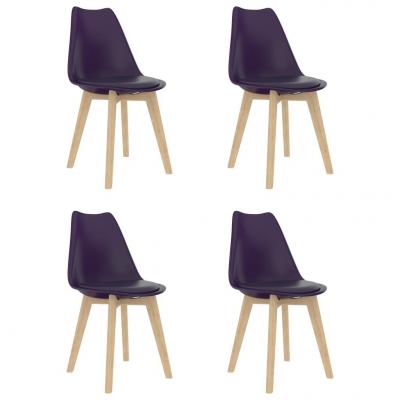 Emaga vidaxl krzesła stołowe, 4 szt., liliowe, plastik