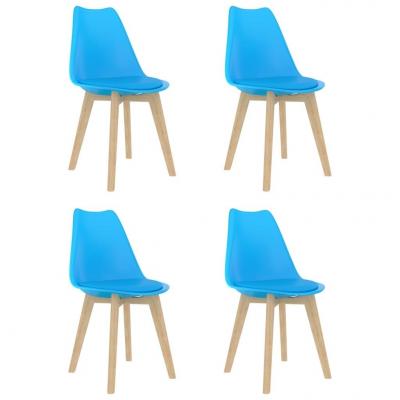 Emaga vidaxl krzesła stołowe, 4 szt., niebieskie, plastik