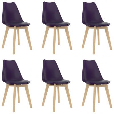 Emaga vidaxl krzesła stołowe, 6 szt., lilaróż, plastik