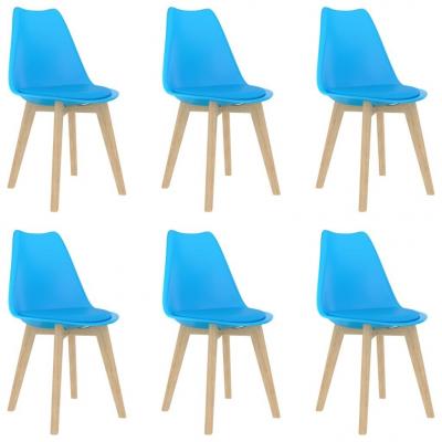 Emaga vidaxl krzesła stołowe, 6 szt., niebieskie, plastik