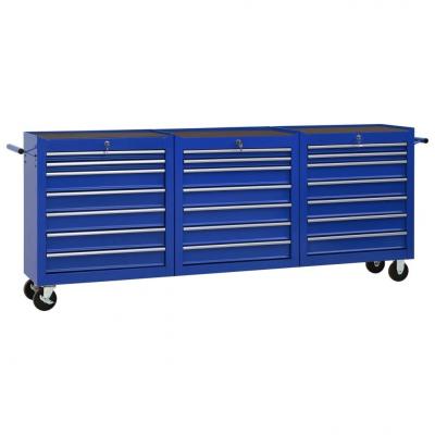 Emaga vidaxl wózek narzędziowy, 21 szuflad, stalowy, niebieski