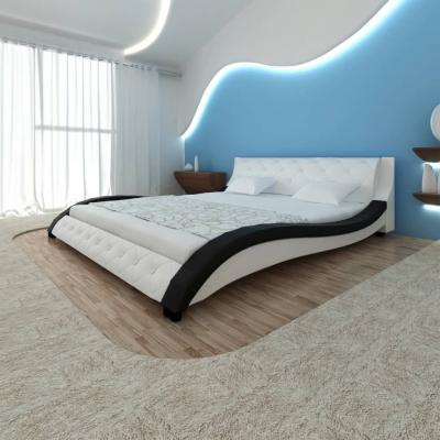 Emaga vidaxl łóżko z materacem, czarno-białe, sztuczna skóra, 180 x 200 cm