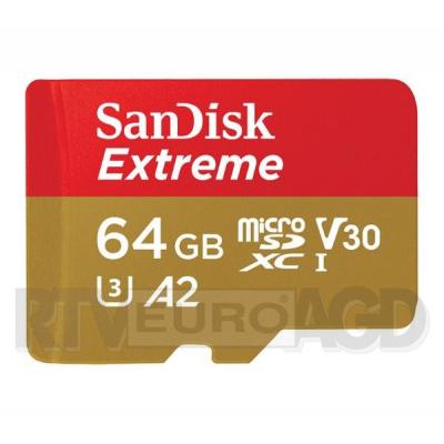 SanDisk microSDXC 64GB Extreme U3 V30 UHS-I 160/60 MB/s