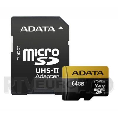Adata Premier ONE microSDXC Class 10 UHS-II U3 64GB + adapter