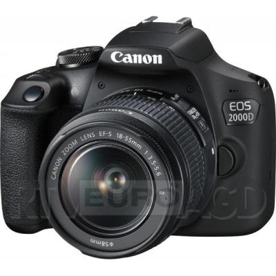 Canon EOS 2000D + EF-S 18-55mm f/3,5-5.6 DC III + torba SB130 + karta 16GB