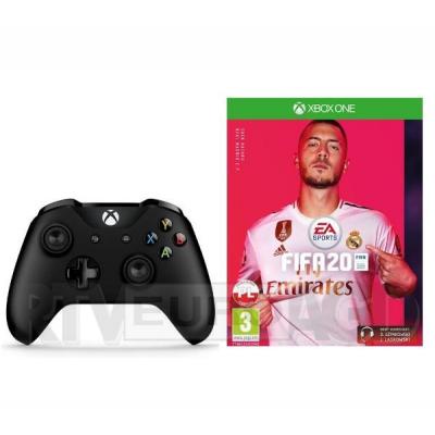 Microsoft Xbox One Kontroler bezprzewodowy (czarny) + FIFA 20