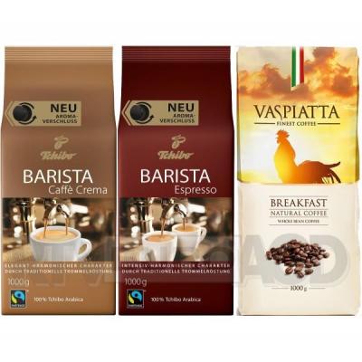 Tchibo Barista Cafe Crema + Espresso + Vaspiatta Breakfast 3kg