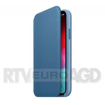Apple Leather Folio iPhone Xs MRX02ZM/A (szary błękit)