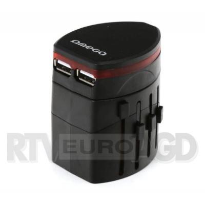 Omega Power Travel Adaptor 4w1 USB 43354 (czarny)