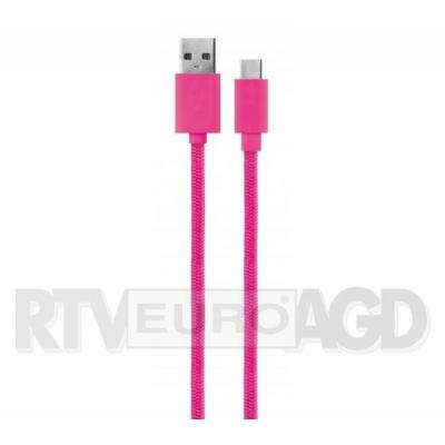 Xqisit Cotton Cable USB C 3.0-USB A (różowy)