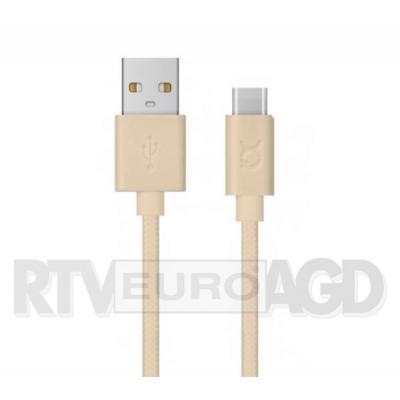 Xqisit Cotton Cable USB-C-USB A (złoty)