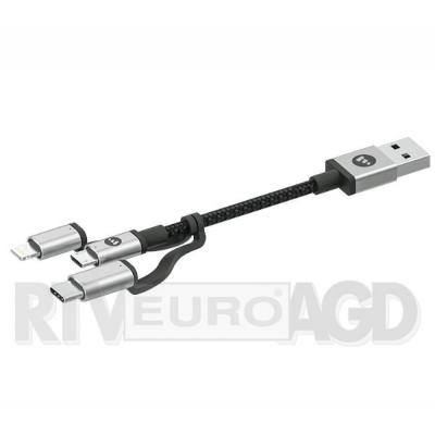 Mophie 409903220 Kabel Lightning - USB-C - microUSB 1m (czarny)
