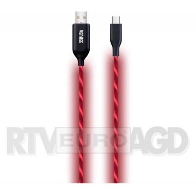 Yenkee kabel USB typ-C LED 1m (czerwony)