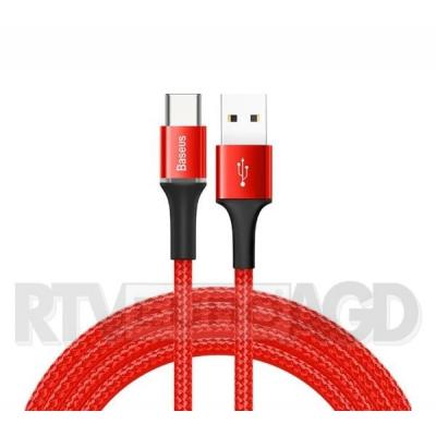 Baseus Kabel USB-C z podświetleniem LED Halo 0,25m 3A (czerwony)