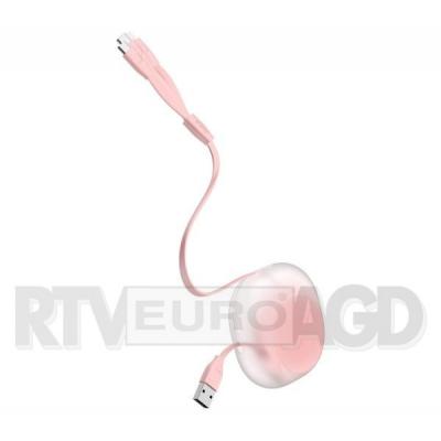 Baseus Zwijany kabel USB 3w1 Let's go Little Reunion, Lightning / USB-C / micro USB, 3A, 0,85m (biało-różowy)