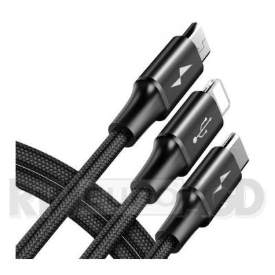 Baseus Kabel USB Rapid 3w1 Typ-C / Lightning / Micro 1,2m - czarny