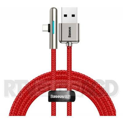 Baseus Kabel kątowy płaski USB-C Iridescent, Huawei SuperCharge, 40W, 1m (czerwony)